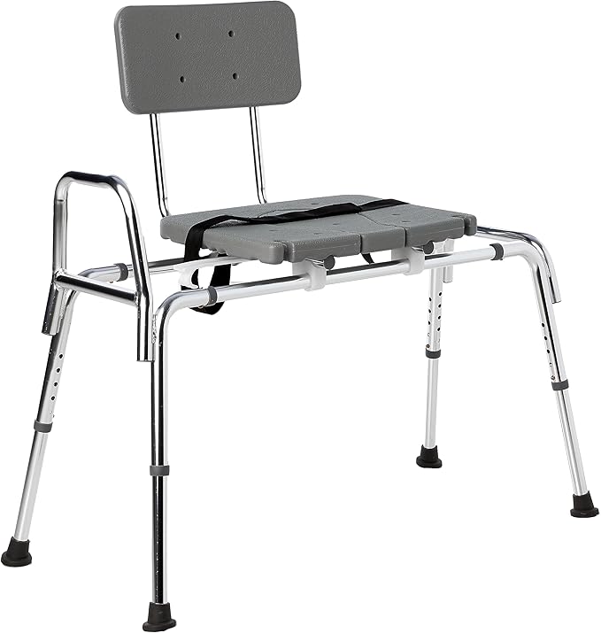 DMI Tub Transfer Bench and Shower Chair with Non Slip Aluminum Body