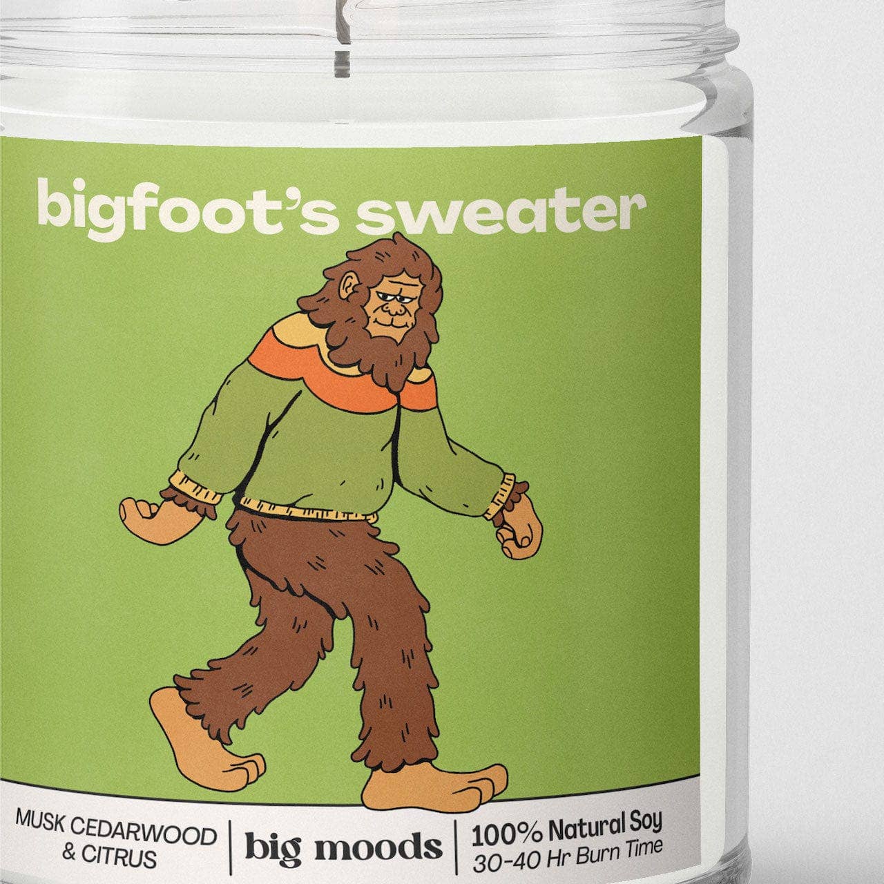 "Bigfoot's Sweater" Musk, Cedarwood, & Citrus - Soy Candle