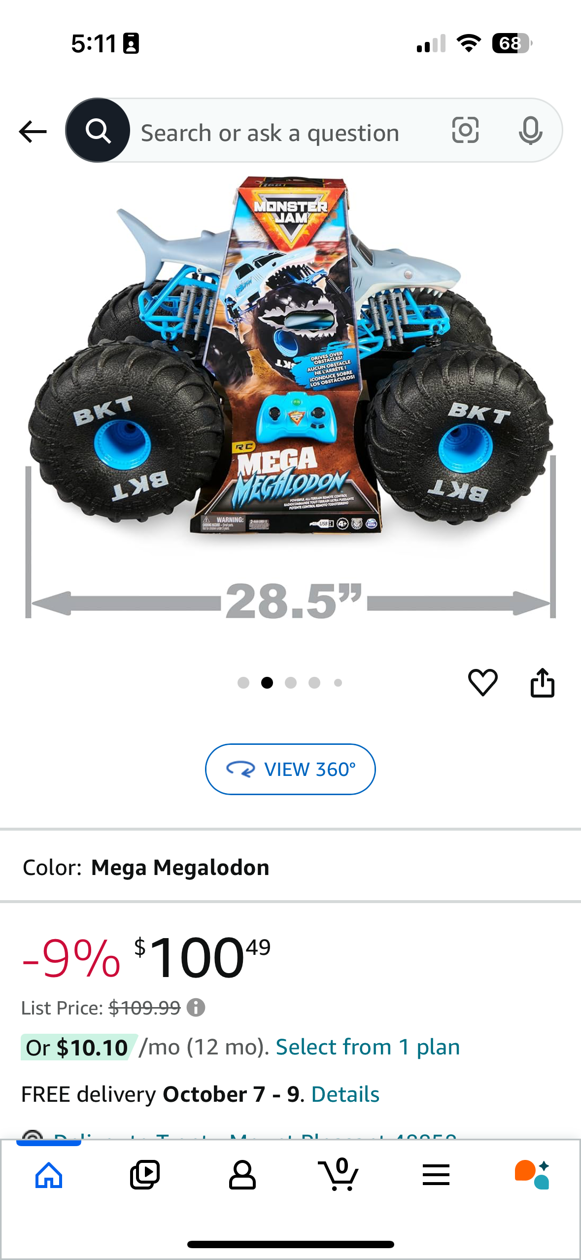 Megalodon All-Terrain Remote Control Monster Truck